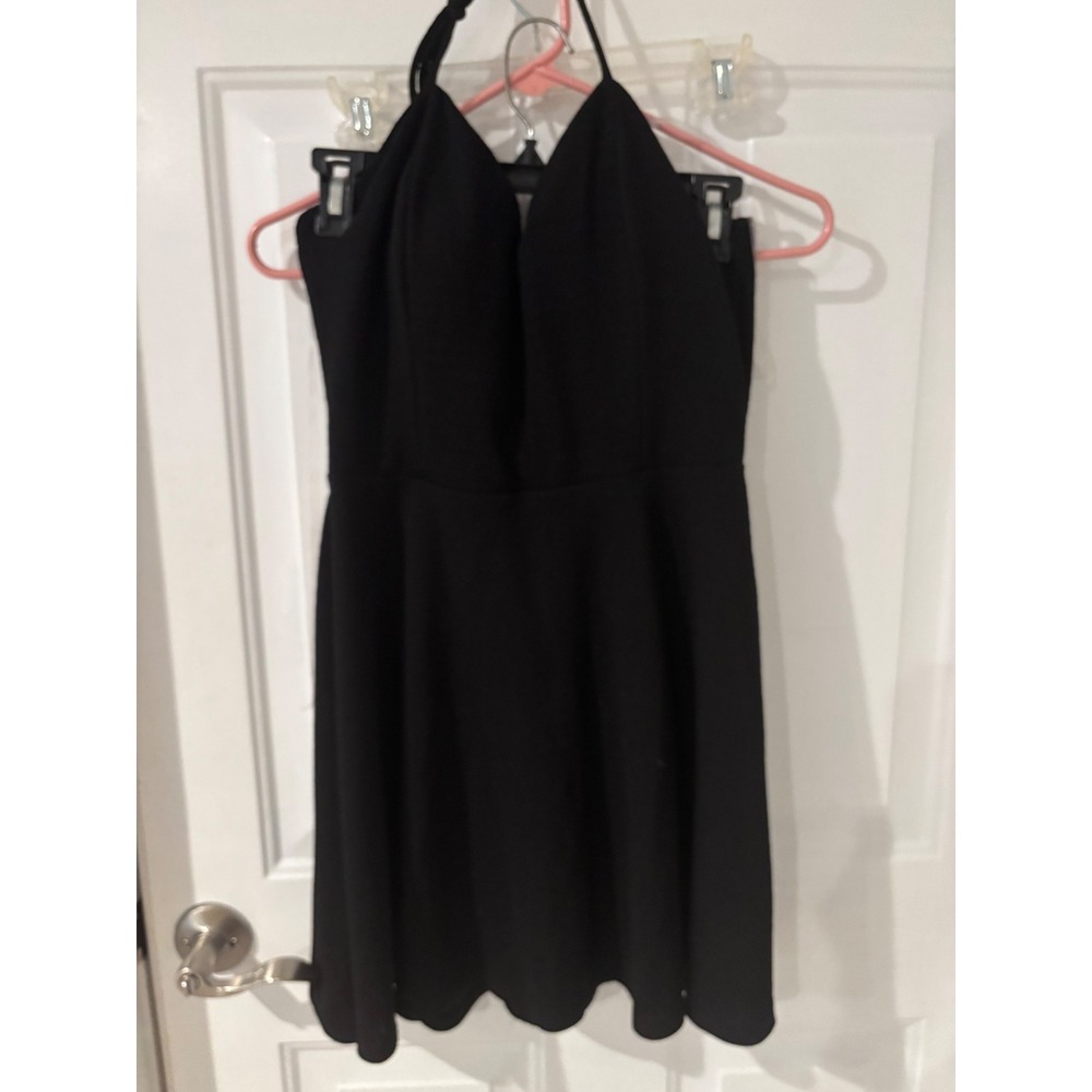 Charlotte Russe Halter Mini Dress Fit and Flare‎ Party Dress Black L
